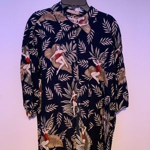 CAMPIA MODA Graphic Print Short Sleeve Shirt XL Black